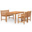 Arviso 3 - Person Teak Patio Dining Set with Rectangular Table