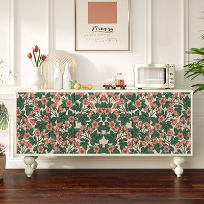 Pattern solid wood simple storage cabinet