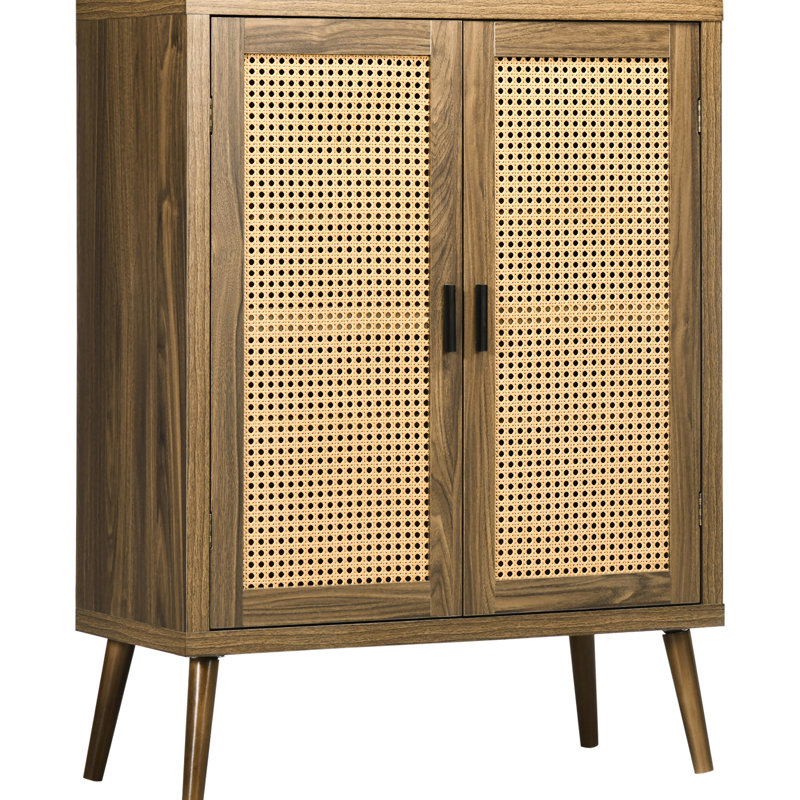 Buffet brun avec portes - armoire de rangement polyvalente et ornements de rangement