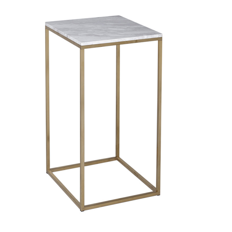 Licata End Table, Marble / Brass