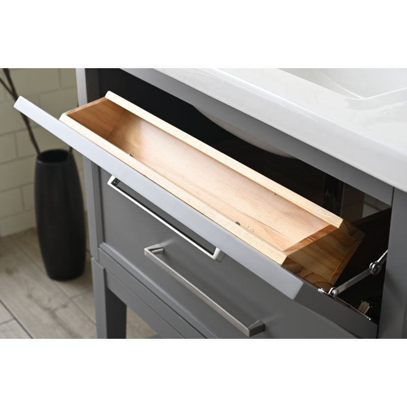 Ensemble de meuble-lavabo simple 30,13 po Brodnax, Gris