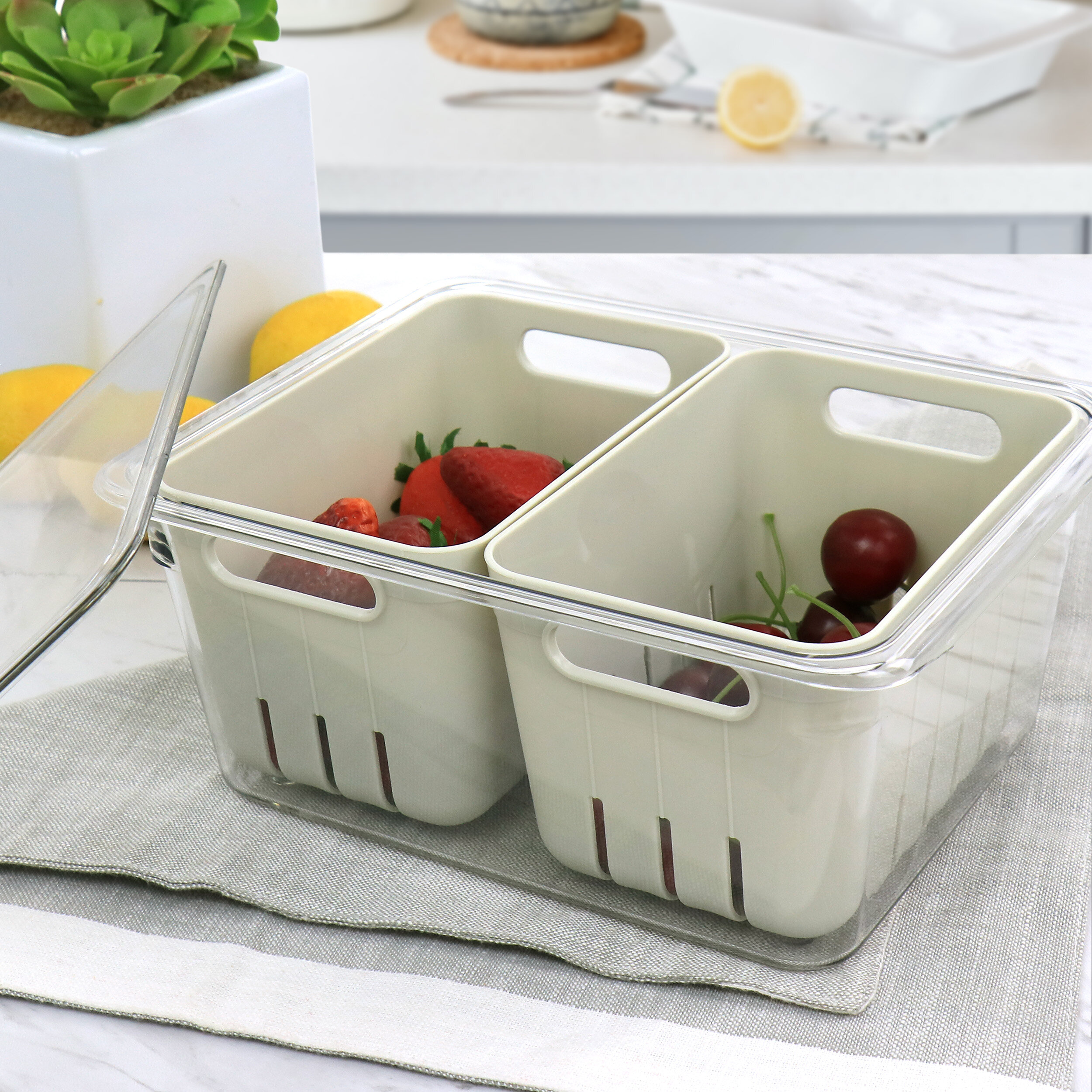 Martha Stewart 4 Piece Mini Basket Fresh Keeper Container Set