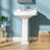 23" W x 19" D Pedestal Bathroom Sink Rectangular Vitreous China with 3 Faucet Hole and Overflow