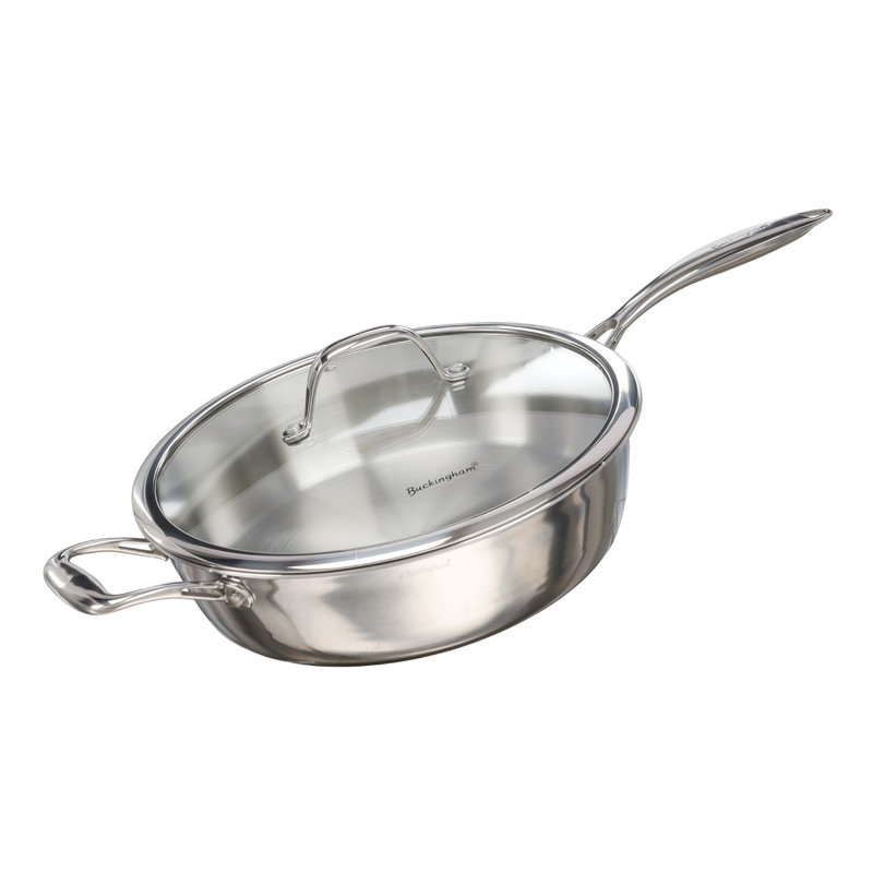 Buckingham Elite Tri-Ply 18/8 Stainless Steel Sauté Pan With Helper Handle 28 Cm