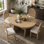Ensemble de table de salle à manger 5 pièces pour 5 personnes, ensemble de table de salle à manger extensible rétro avec 4 chaises rembourrées, ensemble de table de cuisine et chaises pour salle à manger et cuisine (bois naturel délavé)-228804157-228804158-228804159