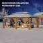 Pavillon de jardin en bois 12 po x 20 pi avec toit double en acier galvanisé, filet et rideaux, pavillon extérieur pour jardin