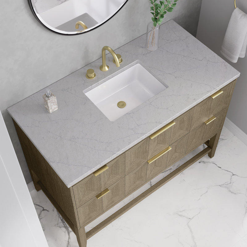 Ensemble de meuble-lavabo simple 48 po Emmeline, Perle jasmin éternelle, 8 po