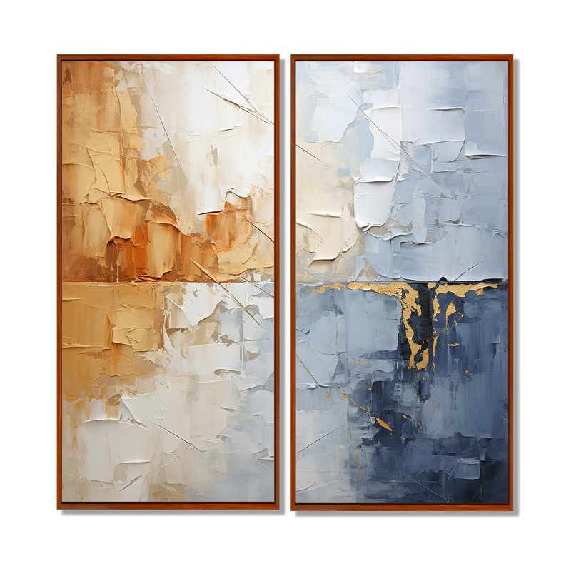 «Clouds Landscape Canopy Collage II», ensemble d'art mural traditionnel de 2, H 20 po x l 24 po, Brun