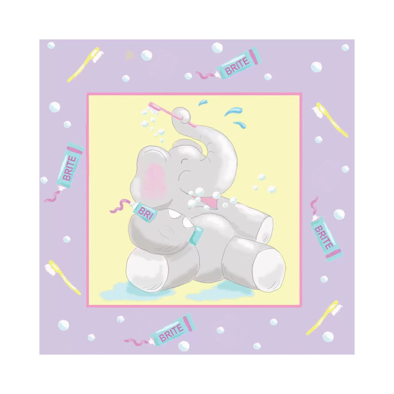 Baby Elephant Bath I by Jade Reynolds - Wrapped Canvas Print, 66.04 cm H x 66.04 cm W x 3.175 cm D