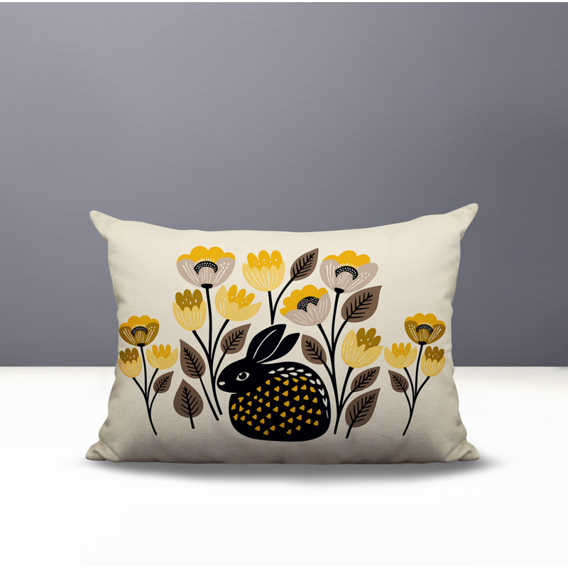 Coussin lombaire réversible intérieur / extérieur Rayo Rabbit, Rectangle H 14 po x l 20 po, Jaune