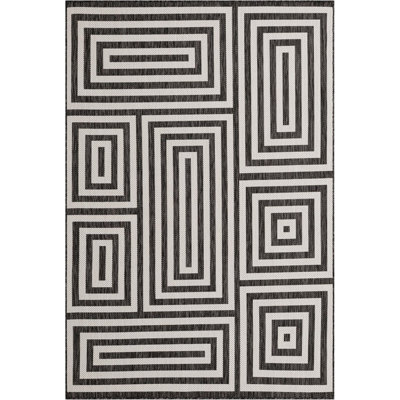 Contemporary Bello Area Rug Black and White Color