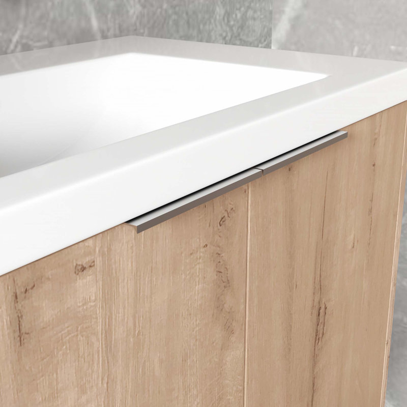 Meuble-lavabo à fixation flottante avec lavabo, 30", Chêne