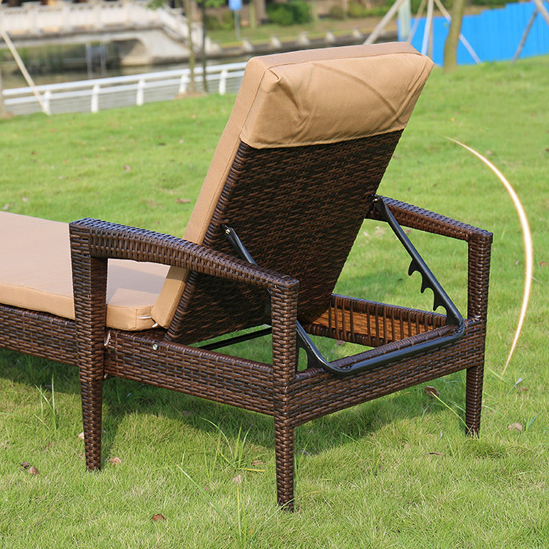 Fauteuil inclinable pour l'extérieur, Brun, Brun