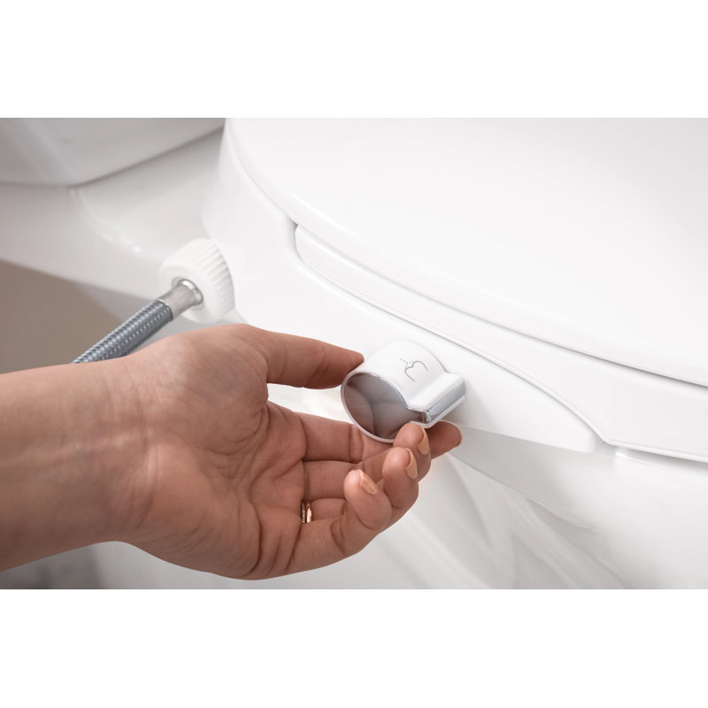 White Elongated Electronic Bidet Seat with Heated Function