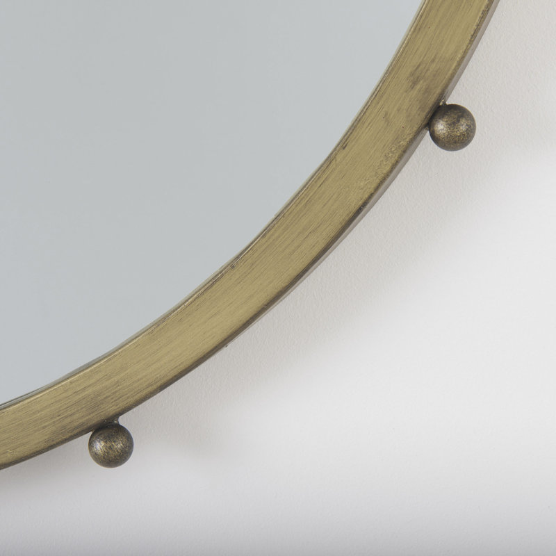 Weston Metal Round Mirror, 25.2" x 25.2", Gold
