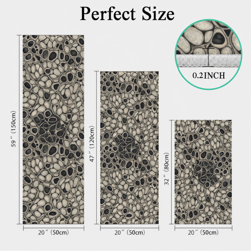 Pebble Stone Non-Slip Washable Kitchen Mats