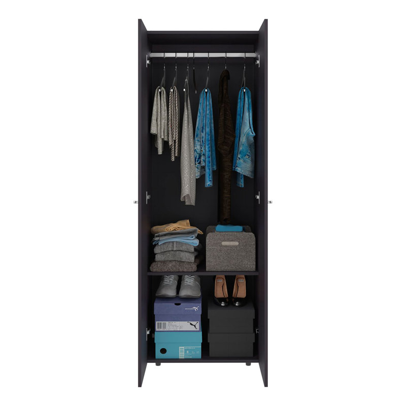 Armoire à 2 portes Home, système de penderie et tablette de rangement Home, Noir