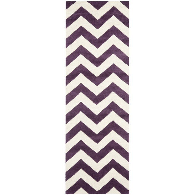 Highbury Chevron Wool Hand Woven Area Rug, Runner 69 x 213 cm