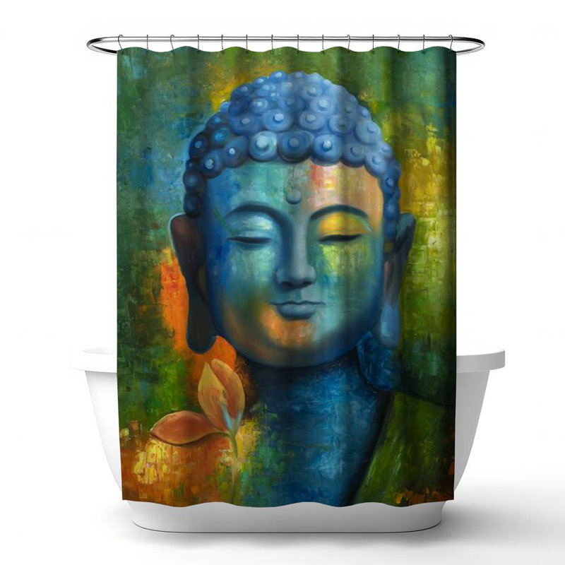 Shower Curtain RE2 – Polyester Shower Curtain, Dye Sublimation Print, 71" W × 74" L