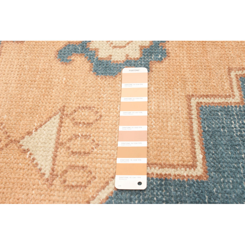 Tapis décoratif en laine de conception unique 5 pi 4 po x 8 pi 6 po Deshka noué à la main New Age