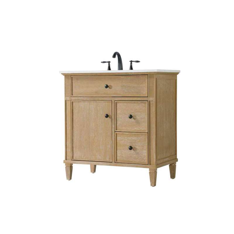 Meuble-lavabo 32 po Bordeaux, Chêne antique