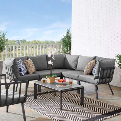 Modway Riverside 6 Piece Outdoor Patio Aluminum Set by Modway