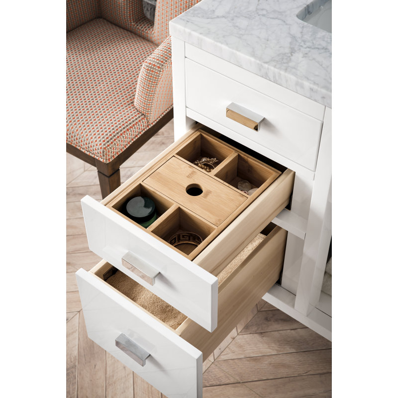 Addison 30'' W Single Vanity, Carrara White, Glossy White, 8" Widespread