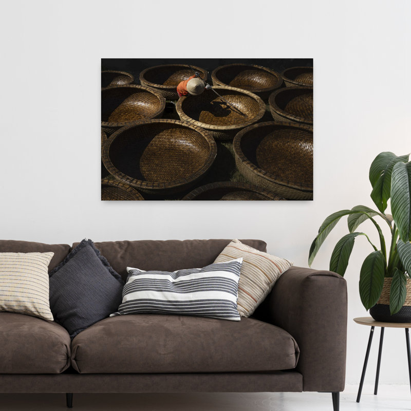 Art mural traditionnel vietnamien, H 32 po x l 48 po