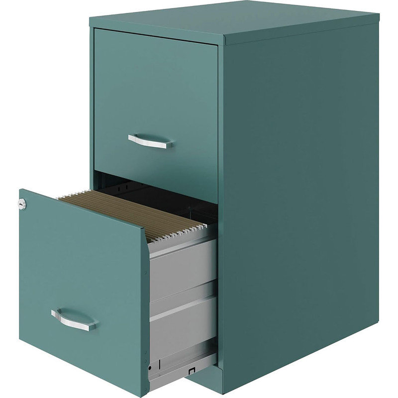 2-Drawer File Cabinet with 2 File Drawers for Smooth-Glide Suspension, Files & Folders, Teal