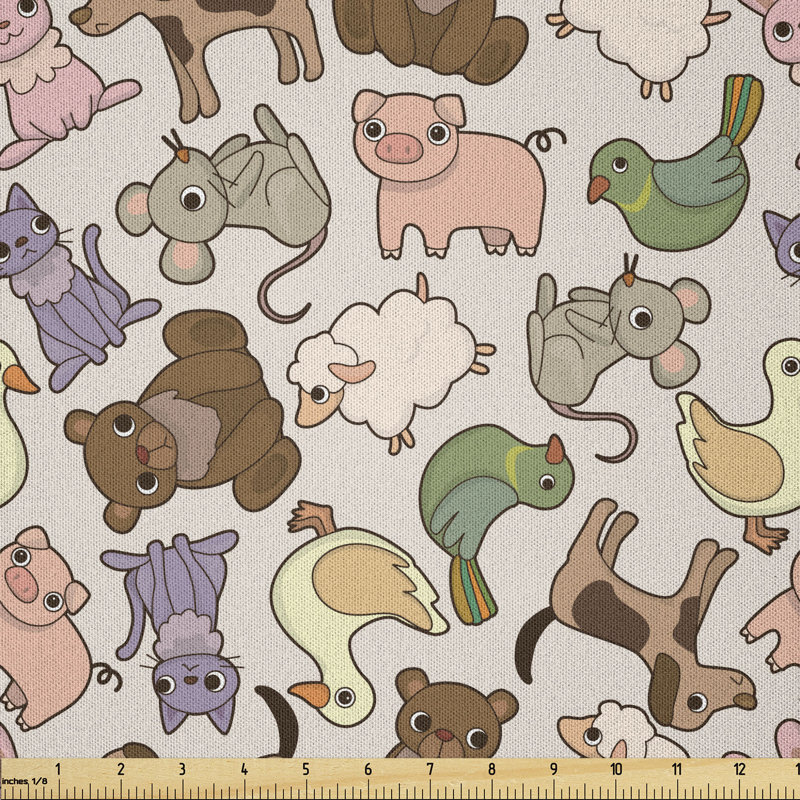 Darity Pigeons Sheep Pig Farmland Inhabitants Multi-Purpose Fabric