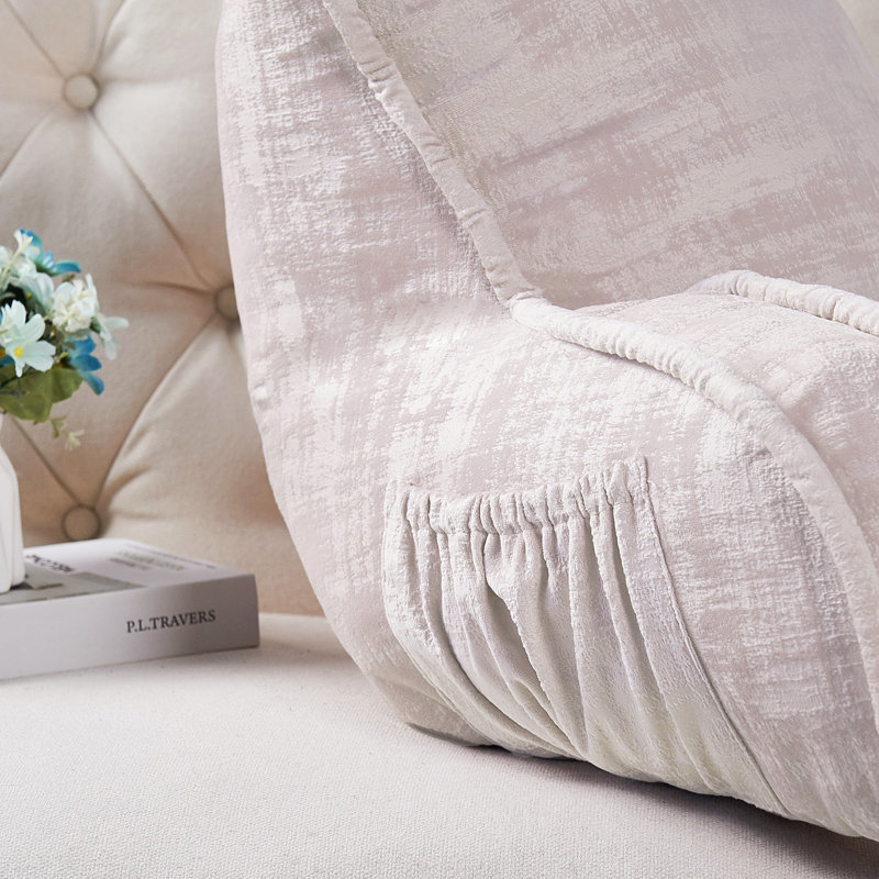 Textured Velvet Bedrest Pillow Cover & Insert, Softpink