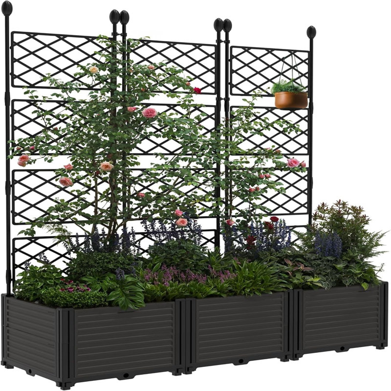 Ensemble de 3 jardinières modulaires verticales 48 x 16 x 63 po avec 3 panneaux, 48,8 po de largeur