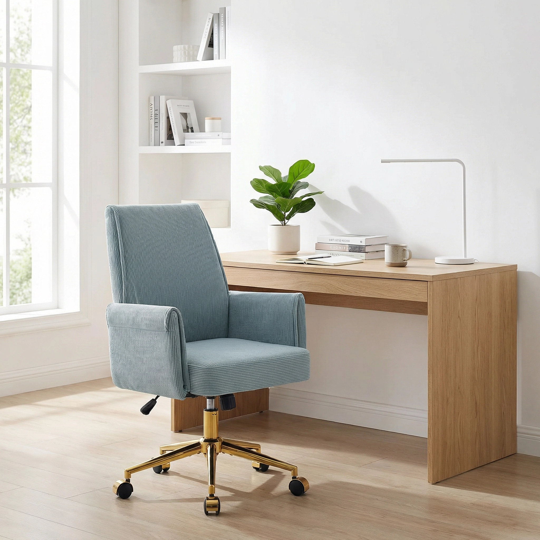 Mercer41 Modern Home Office Chair With Swivel Wheels & Reviews ...