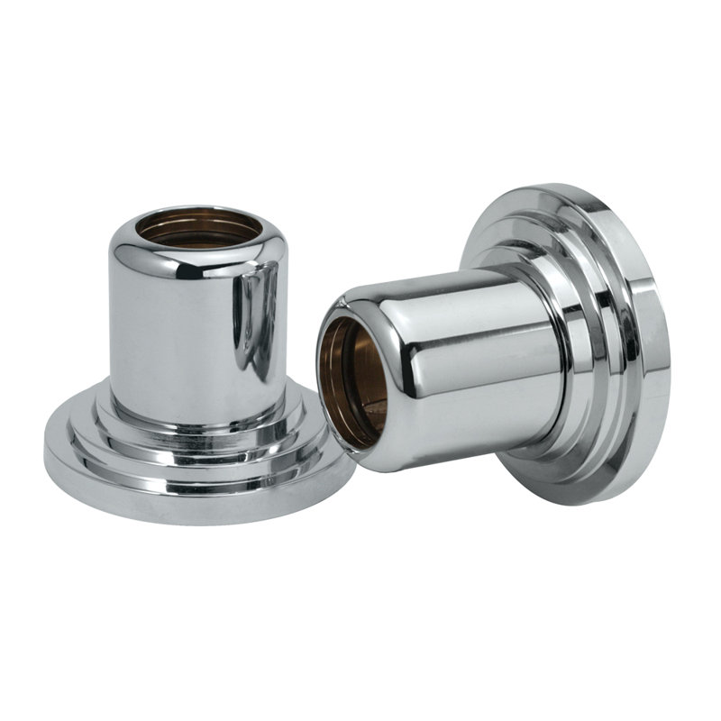 Extrémités de tringle de douche en laiton massif Marina, Chrome