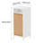 Bathroom Side Cabinet With Bamboo Front & Hamper - Natural/White