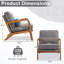 Fauteuil d'appoint rembourré en bois massif Elizabeth Mid Century-799492594
