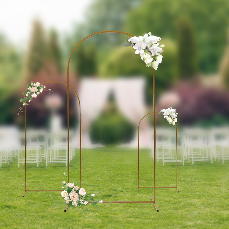 YaoTown 3 Pieces Steel Wedding Backdrops & Signs Stand Set & Reviews ...