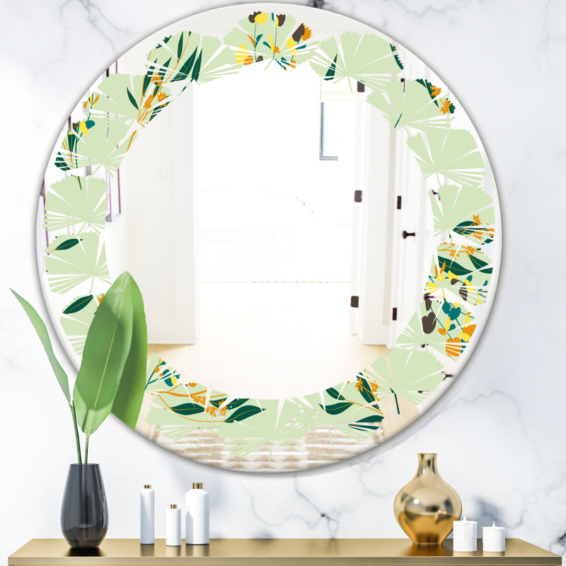 Miroir de meuble-lavabo à feuilles orchidée sans cadre cottage Americana, 23,6 po x 23,6 po, Feuilles 4