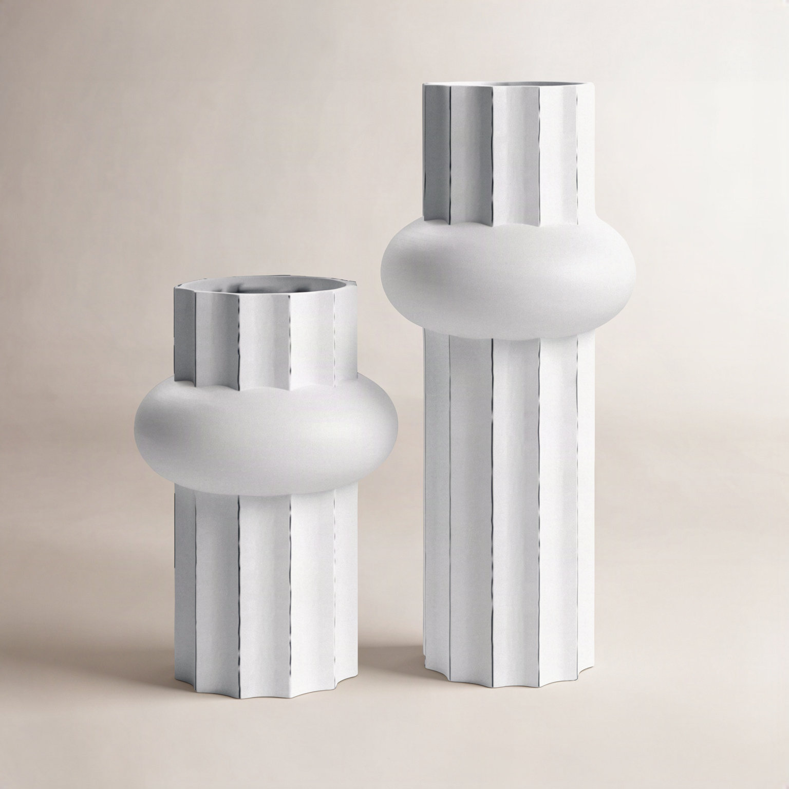 Keita Handmade Ceramic Table Vase, Antique White