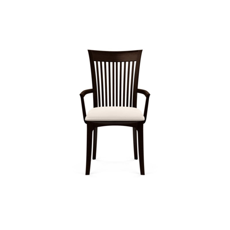 Sarah 19.25'' H Upholstered Armchair, Smoke Cherry, White Leather