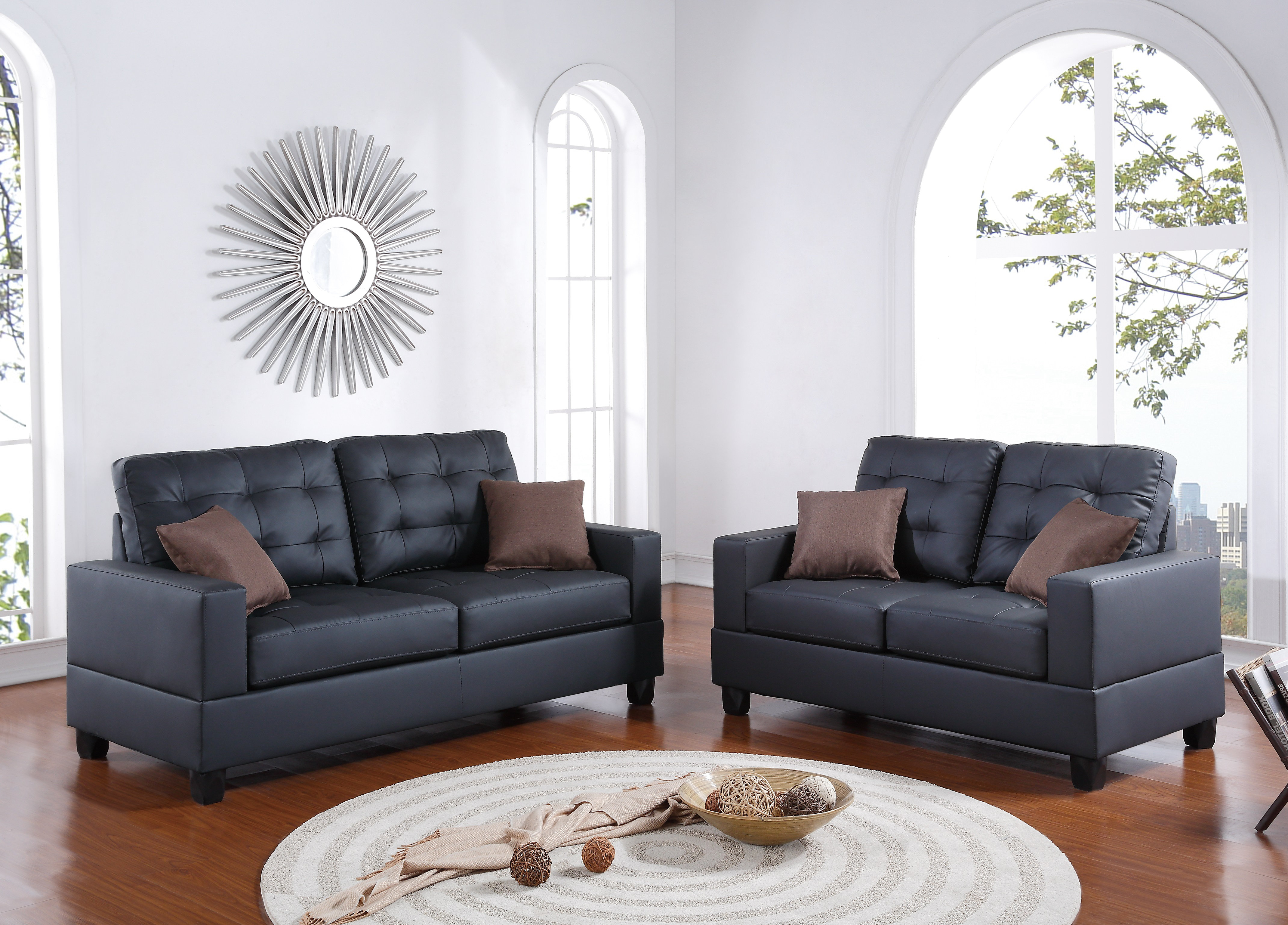 Ebern Designs Ginnia 2 Piece Faux Leather Living Room Set & Reviews