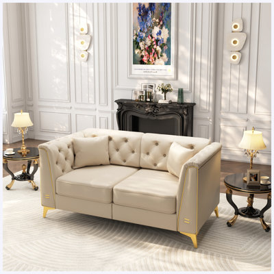 61.8 " Faux Leather Sofa