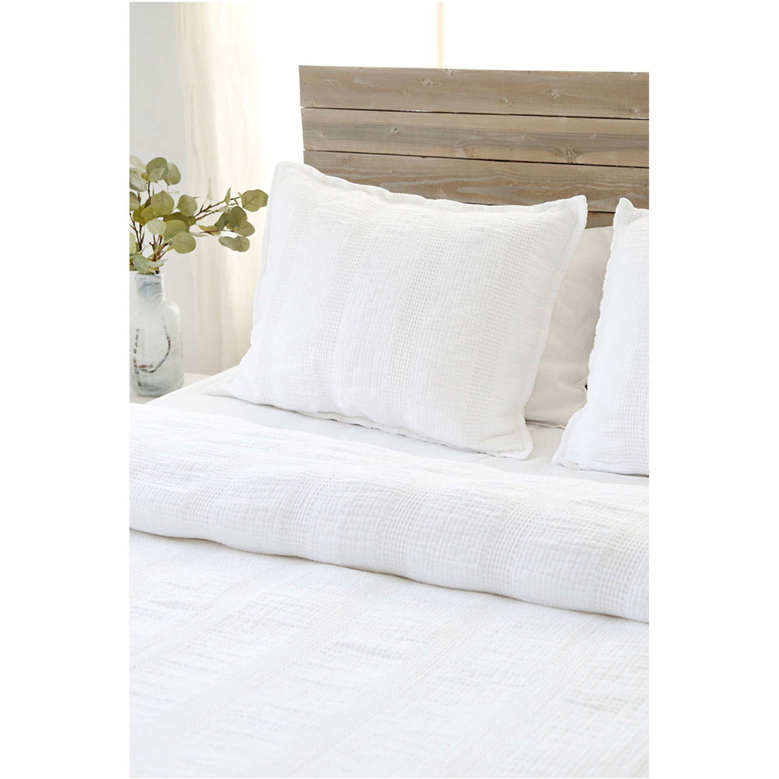 Nantucket Cotton Hand Woven Throw Blanket, Twin, White