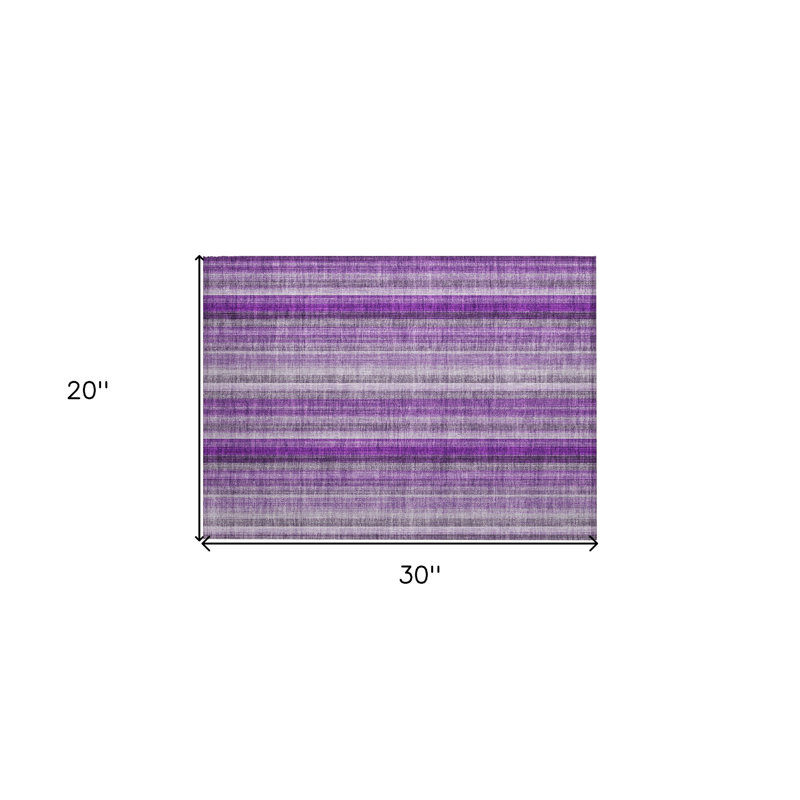 Tapis extérieur lavable antidérapant à rayures mauves 2 pi x 3 pi