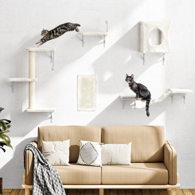 5Pcs Wall Mountain Cat  Shelves,Cat Condo,Cat Bed, Cat Tree