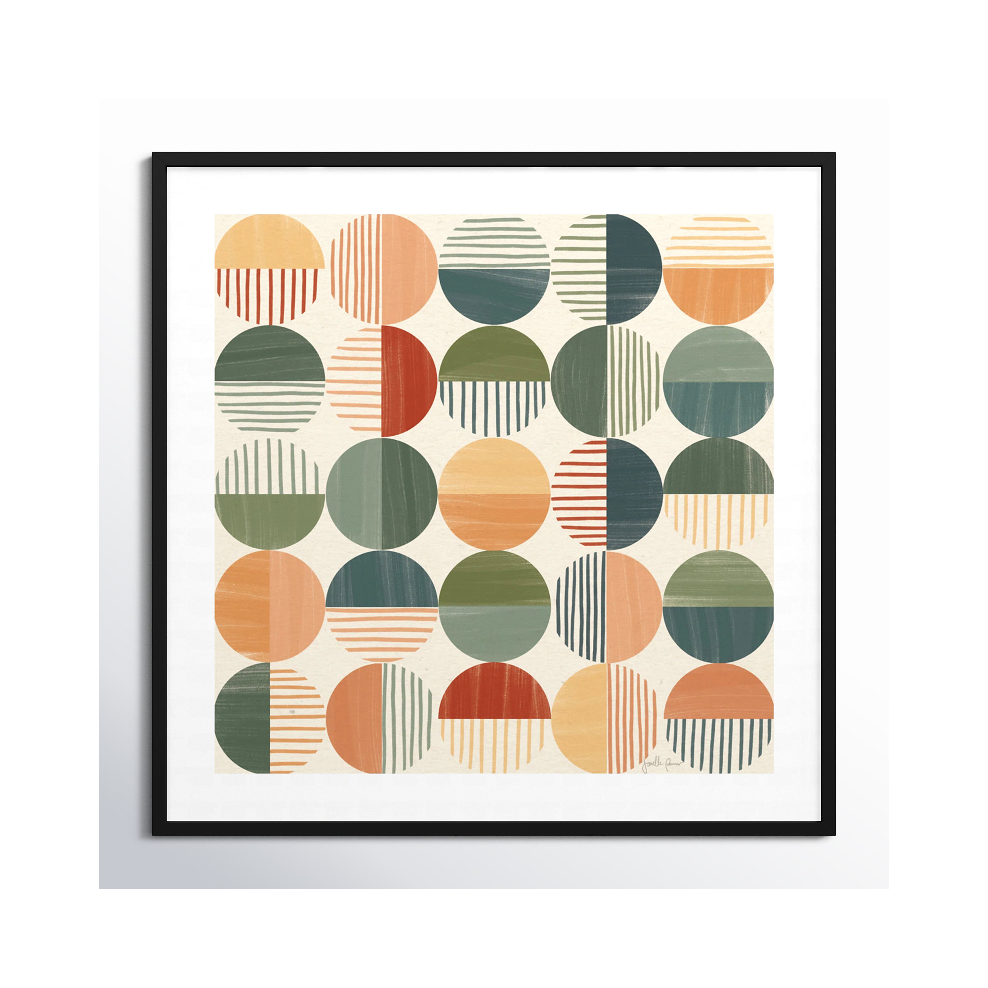 Born To Roam Pattern II, 41" H x 41" W x 1" D, Black