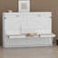 Lit escamotable mural peu encombrant avec rangement, bureau de coiffeuse pliable, miroir central et tiroirs latéraux-131377518