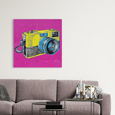 Colorful Retro Camera - Pop Art Instrument Canvas Decor