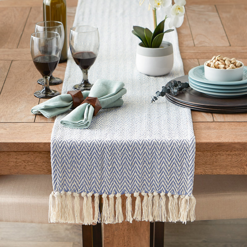 Desta Solid Table Runner,  72'' x 15'' , Stone Blue