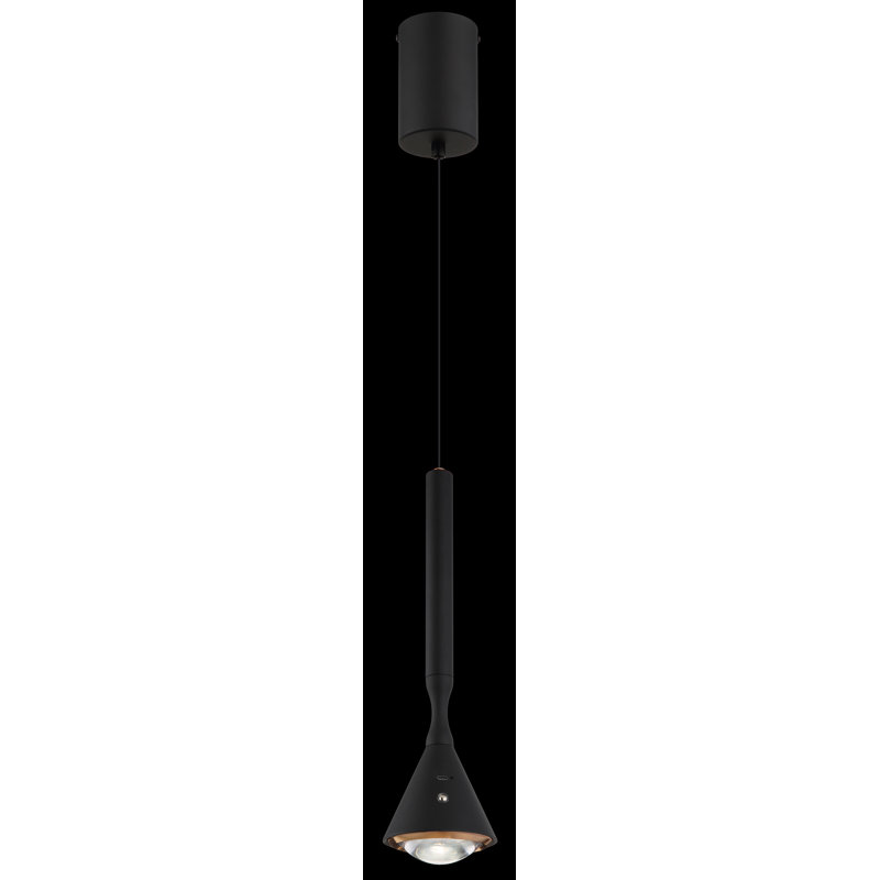 1 - Light LED Geometric Pendant, Matte Black